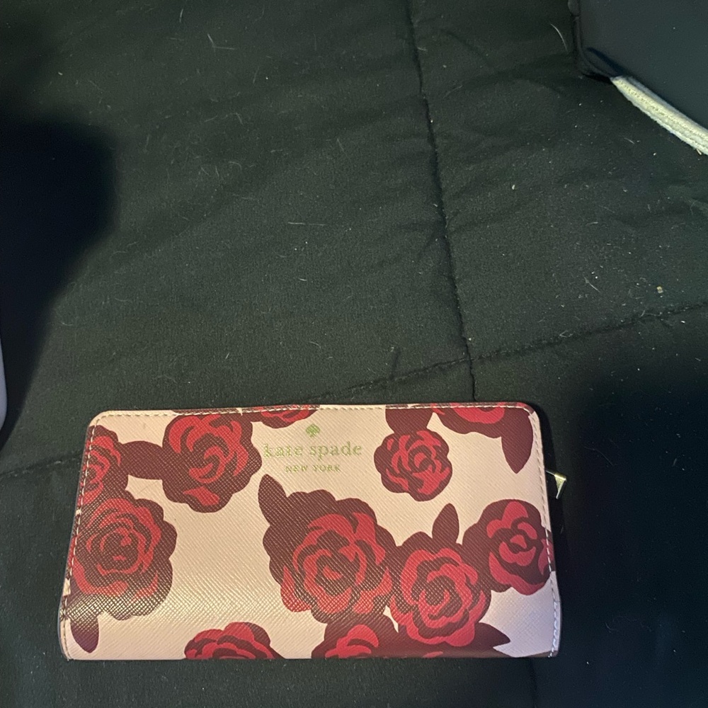 Kate Spade Pink and Red Floral Wallet